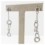 Sterling Silver Abstract Spiral Dangle Earrings