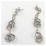 Sterling Silver Abstract Spiral Dangle Earrings