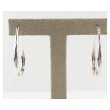Pair of Silver-Tone Teardrop Hoop Earrings