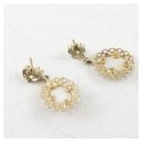 Pair of Vintage Gold Tone Created Opal Drop Earrings