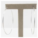 Sunstone Sterling Silver Large Thin Hoop Earrings