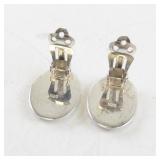 Pair of Sterling Silver Oval Clip-On Earrings