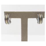 Two-Tone Rope Clip-On Hoop Earrings