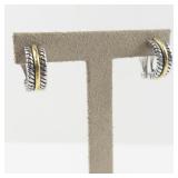 Two-Tone Rope Clip-On Hoop Earrings