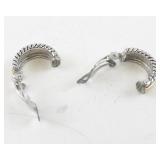 Two-Tone Rope Clip-On Hoop Earrings