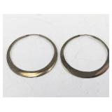 Pair of Hammered Silver-Tone Tapered Hoop Earrings