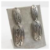 Ed Levin Sterling Silver Modernist Dangle Earrings