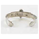 David Dear Navajo Sterling Silver Cuff Bracelet with Raised Bead Design