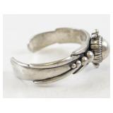 David Dear Navajo Sterling Silver Cuff Bracelet with Raised Bead Design