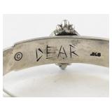 David Dear Navajo Sterling Silver Cuff Bracelet with Raised Bead Design