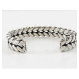 Vintage Mexican Sterling Silver Braided Cuff Bracelet
