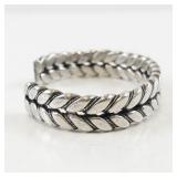 Vintage Mexican Sterling Silver Braided Cuff Bracelet