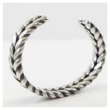 Vintage Mexican Sterling Silver Braided Cuff Bracelet