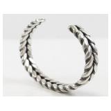 Vintage Mexican Sterling Silver Braided Cuff Bracelet