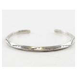 Sterling Silver Cuff Bracelet with Stamped Design