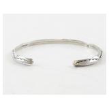 Sterling Silver Cuff Bracelet with Stamped Design