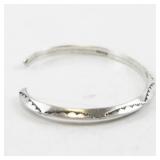 Sterling Silver Cuff Bracelet with Stamped Design