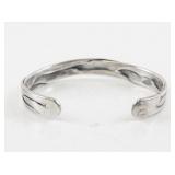 Engraved Cuff Bracelet with Wavy Design