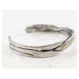 Engraved Cuff Bracelet with Wavy Design