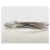 Engraved Cuff Bracelet with Wavy Design