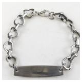 Stainless Steel Diabetes Medical Alert ID Bracelet with Heart Links
