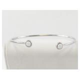 Sterling Silver Cuff Bracelet with Opal Accents