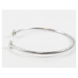 Sterling Silver Cuff Bracelet with Opal Accents