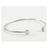 Sterling Silver Cuff Bracelet with Opal Accents