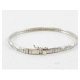 Sterling Silver 925 Patterned Bracelet with Clasp