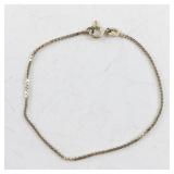 Vermeil Sterling Silver Box Link Chain Bracelet