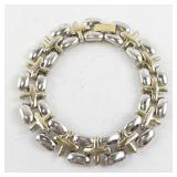 Two-Tone Link Bracelet with Gold and Silver Finish