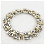 Two-Tone Link Bracelet with Gold and Silver Finish