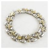 Two-Tone Link Bracelet with Gold and Silver Finish