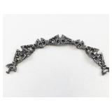 Vintage Art Deco Silver Tone Rhinestone Bracelet