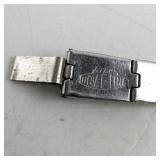 Vintage Novelty Line Art Deco Green and Clear Rhinestone Bracelet