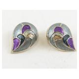 Kramer Enamel Hinged Bangle Bracelet and Clip-On Earrings Set