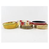 Collection of 7 Assorted Bangle Bracelets in Mixed Colors and Styles
