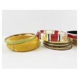 Collection of 7 Assorted Bangle Bracelets in Mixed Colors and Styles