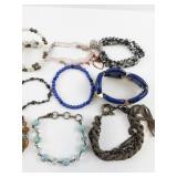 Assorted Fashion Bracelet Collection Including Beaded and Chain Styles - 15 Pieces