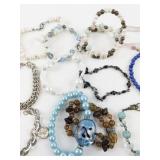 Assorted Fashion Bracelet Collection Including Beaded and Chain Styles - 15 Pieces