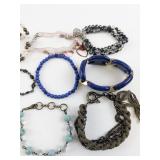 Assorted Fashion Bracelet Collection Including Beaded and Chain Styles - 15 Pieces