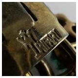 Vintage Trifari Tree of Life Fur Clip with Red and Green Stones