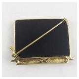 I Love To Teach Chalkboard Pin with Red Apple Accent