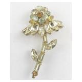 Weiss Vintage Rhinestone Flower Brooch Pin