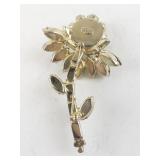 Weiss Vintage Rhinestone Flower Brooch Pin