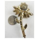 Weiss Vintage Rhinestone Flower Brooch Pin