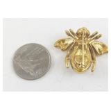 Joan Rivers Gold-Tone Bee Brooch with Green Rhinestones