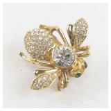 Joan Rivers Gold-Tone Bee Brooch with Clear Crystals