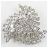 Vintage Kramer of New York Crystal Rhinestone Spiral Brooch