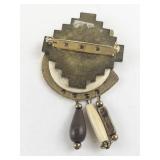 Southwestern Style Fish Brooch with Beads